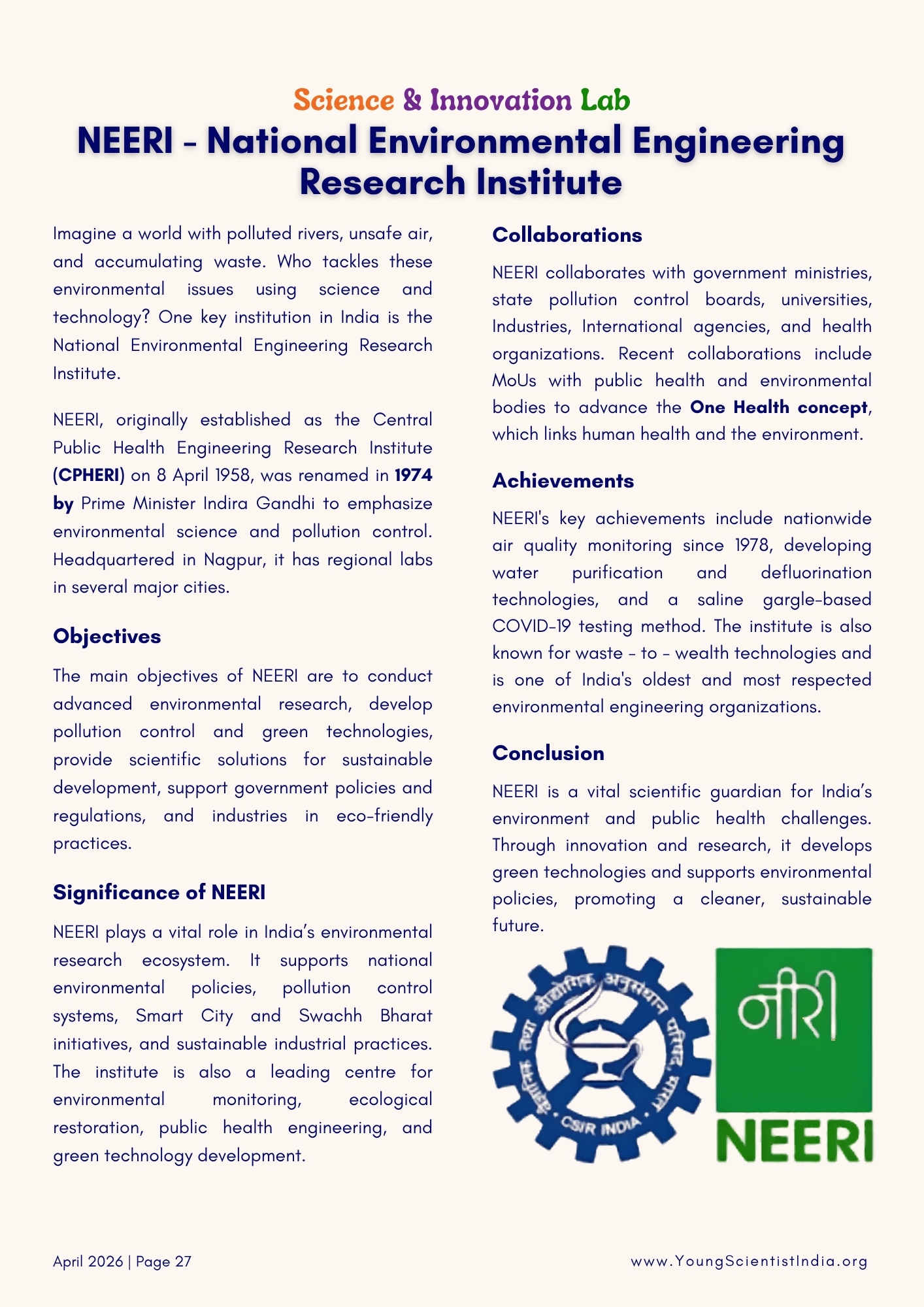 NEERI - National Environmental Engineering Research Institute